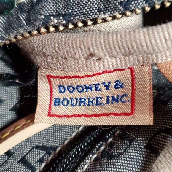 Dooney & Bourke Signature‎ Logo Initial Grey Black Cloth Purse Leather Strap - Picture 15 of 16